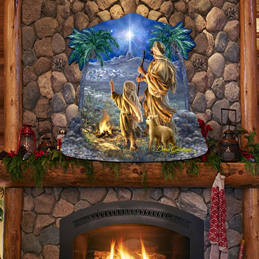 Shepherds Keeping Watching Nativity Door Decor by D. Gelsinger - Nativity Holiday Decor - 8161025H-1838