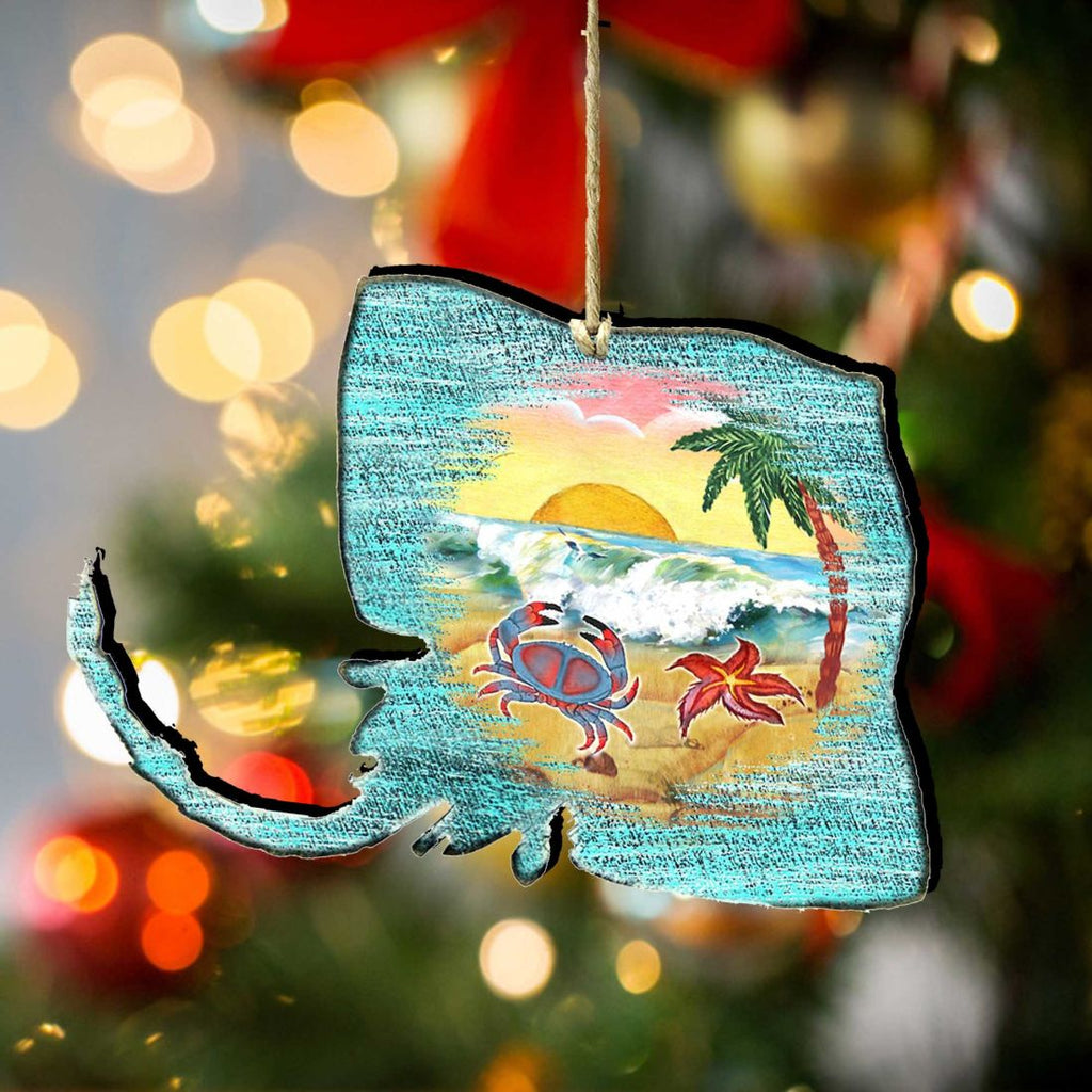 Stingray Wooden Ornaments by G. DeBrekht - Coastal Holiday Decor - 8198530