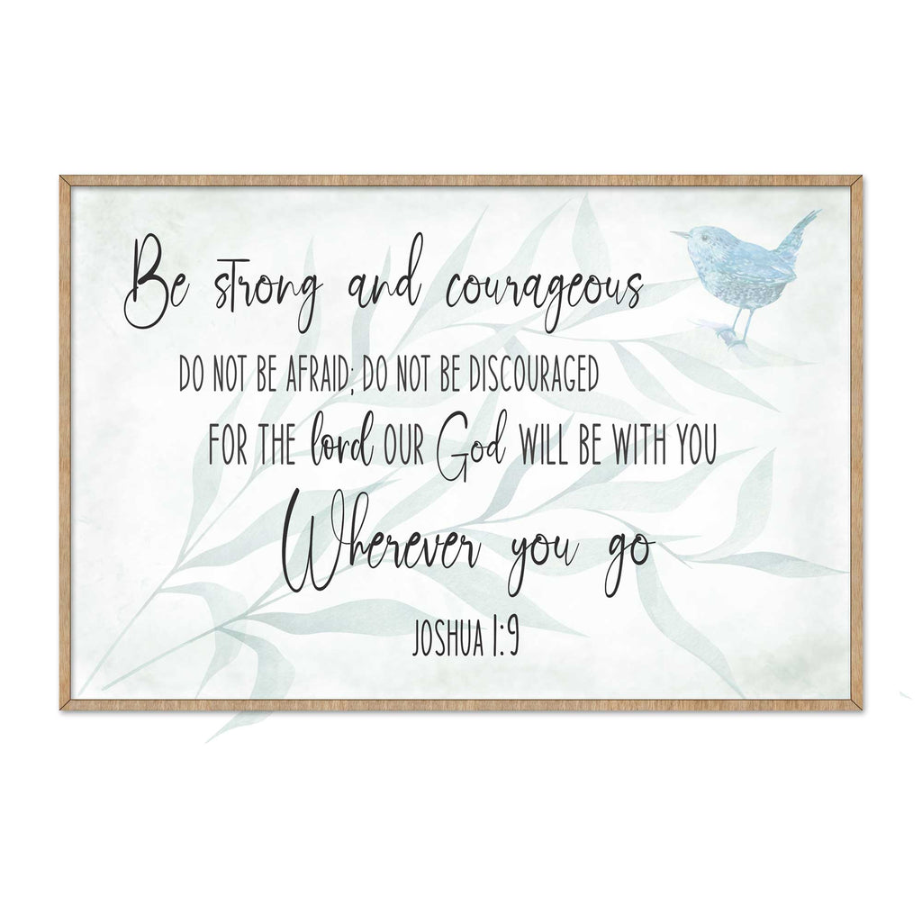 Be Strong and Courageous - God Will Be With You - Wooden Christian Art - Contemporary Sign - Living Room Decor - Joshua 1:9 - Inspirational Wall Art - 310331