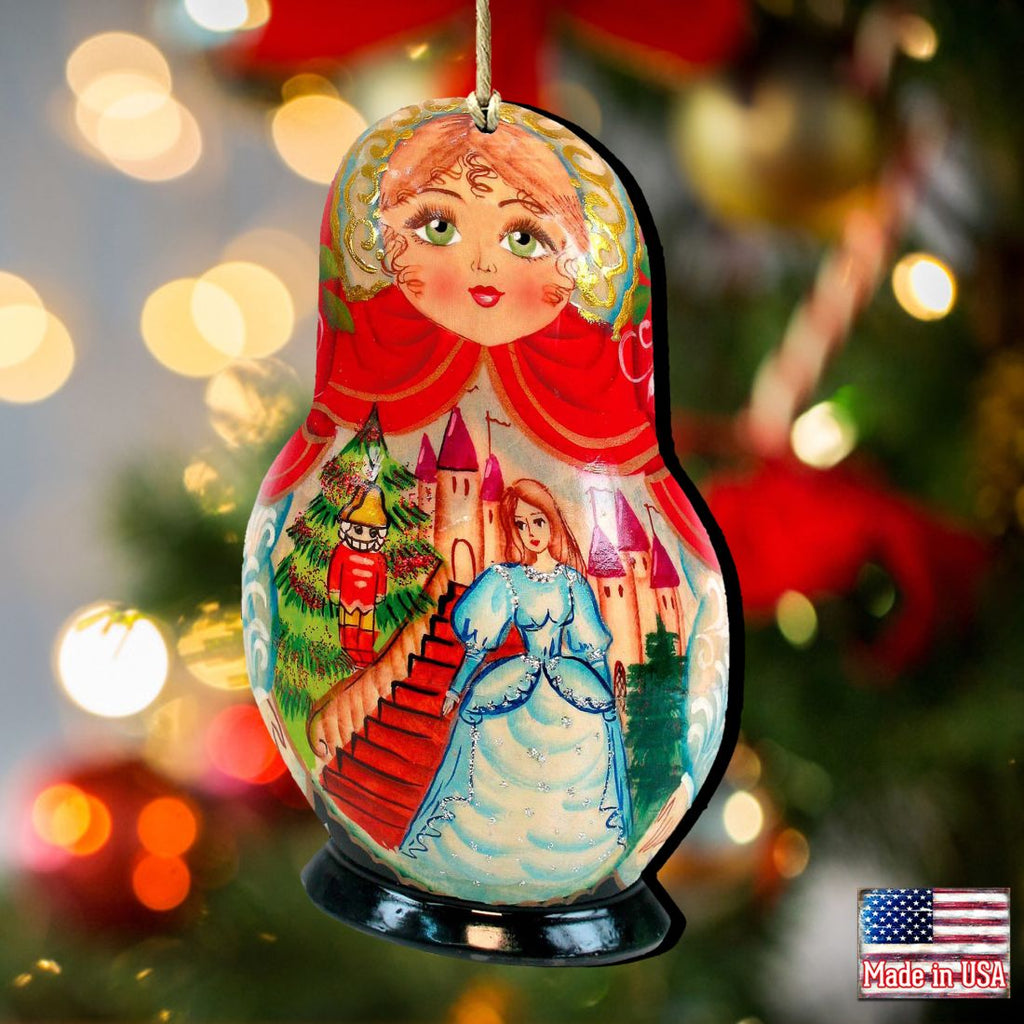 Story of Nutcracker Matreshka Wooden Ornaments by G. DeBrekht - Nativity Holiday Decor - 8115942