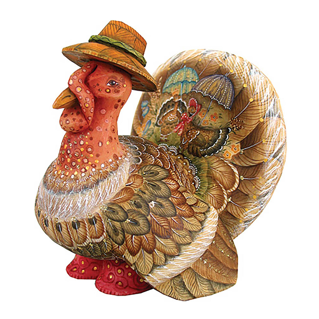 Tom the Turkey Handcrafted Figurine Limited Edition Reserve by G.DeBrekht Handpainted Collectible Figurine, Unique Decor Made in the USA