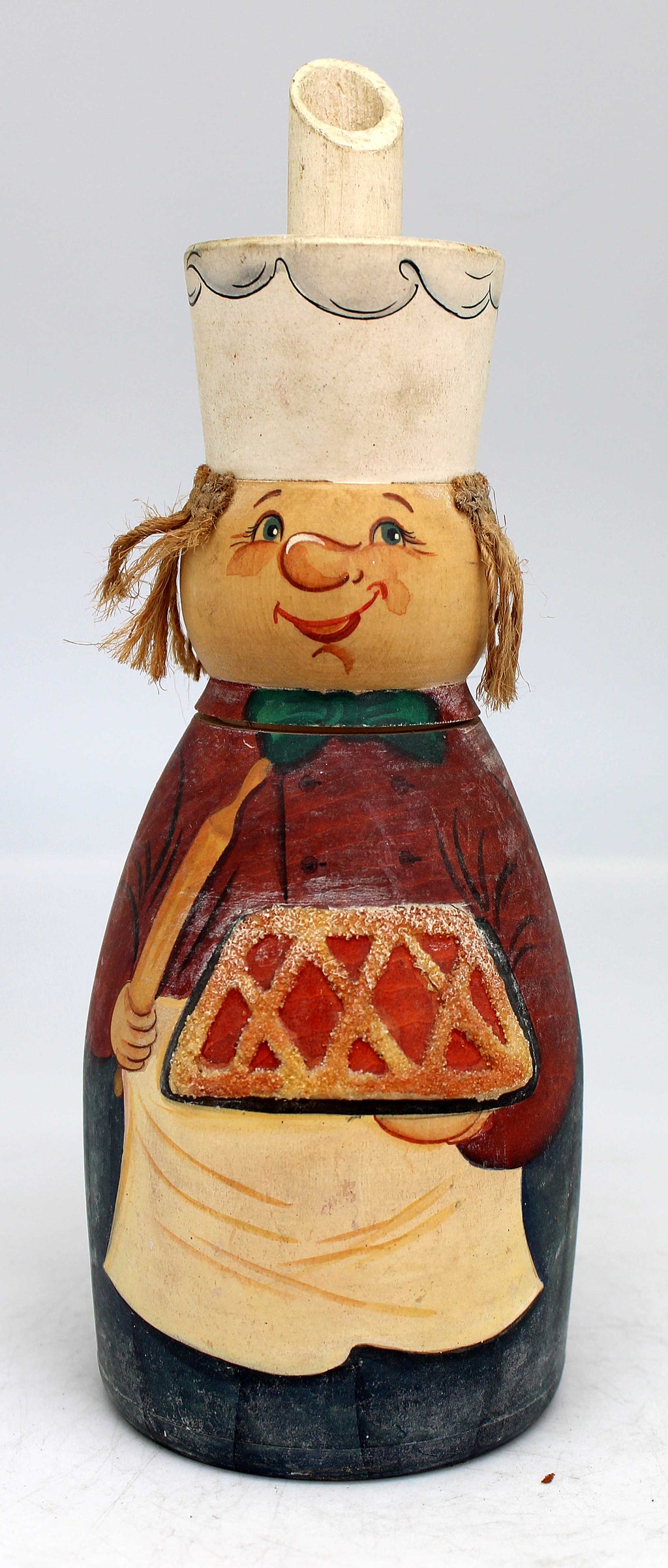 One-of-a-Kind Chief Boy WOODCARVED Handpainted Figurine 3 X 3 X 8