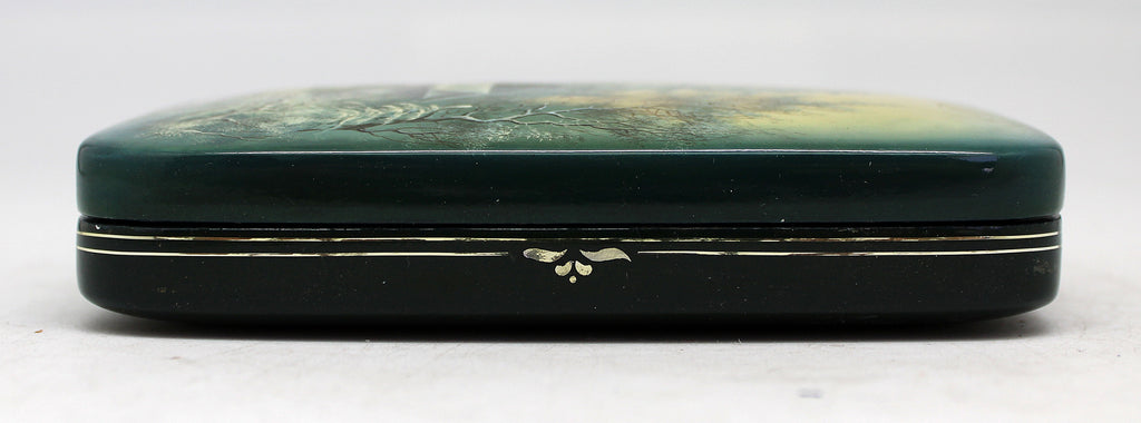 Handpainted One-of-a-Kind Papier Mache Lacquered Miniature Box 3 x 4.5 x 1 Unique Handmade Gift Collectible and Home Decoration