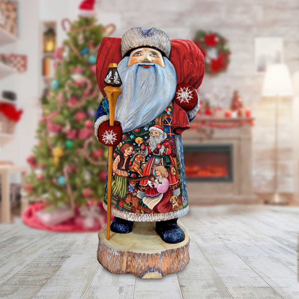 Here Comes Santa Claus Hand-Painted WOODCARVED Masterpiece by G. DeBrekht - Christmas Decor - 241143-3 *** PRE-ORDER - Handmade Just for You! ***