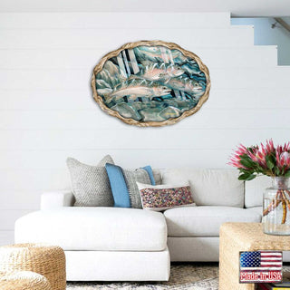 Catch the Rainbow Trout Wildlife Wall Art - J. Bergsma - Wildlife Holiday Decor - 8591674W-JB