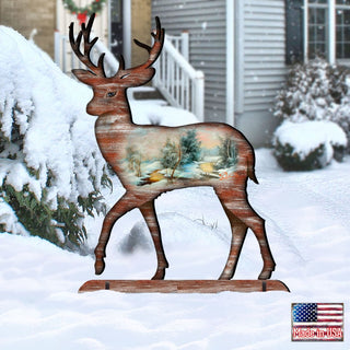 Woodsy Deer Wildlife Outdoor Decor by G. DeBrekht - Wildlife Holiday Decor - 8198211-2F
