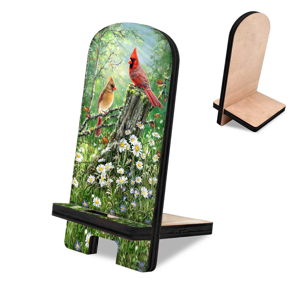 Cardinals Appear When Angels Are Near Cell Phone Stand Inspirational Decor Wood Mobile Tablet Holder Charging Station Organizer - 892086-DG