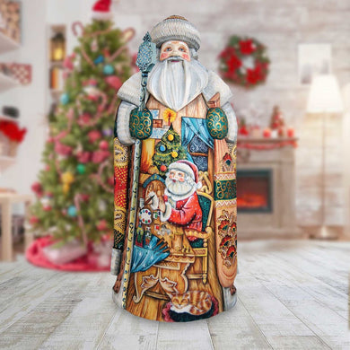 Nativity Workshop Santa Hand-Painted WOODCARVED Masterpiece by G. DeBrekht - Christmas Decor - 215625