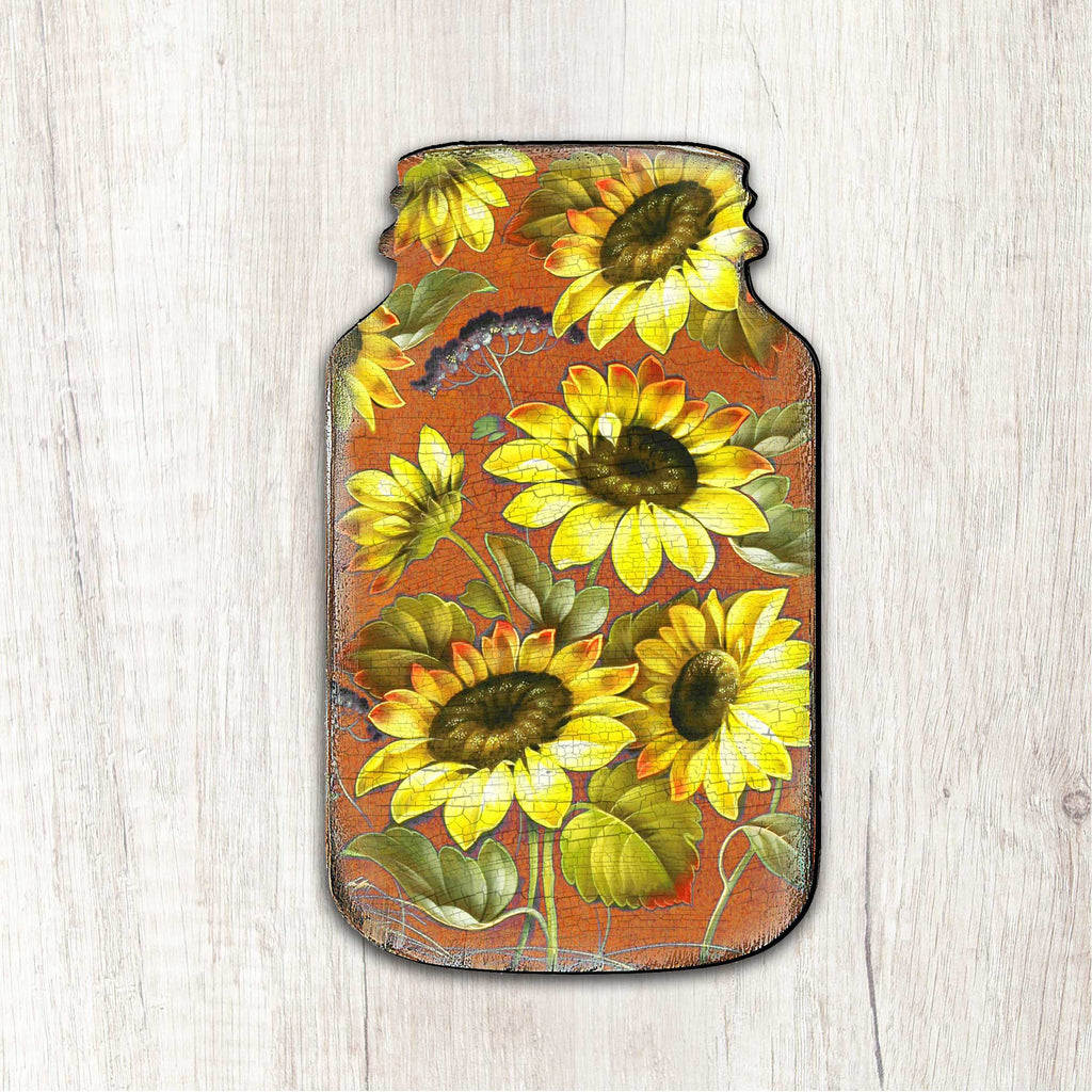 Sunflower Mason Jar Halloween Door Decor by G. DeBrekht - Thanksgiving Halloween Decor - 8158906H