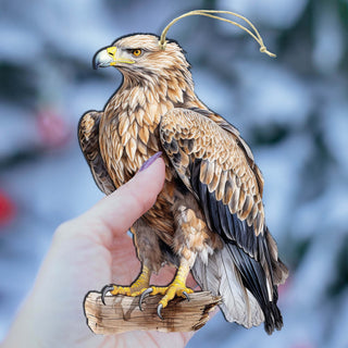 White-tailed Eagle Wooden Ornaments by G.Debrekht - Wildlife Holiday Decor - 8710101-1