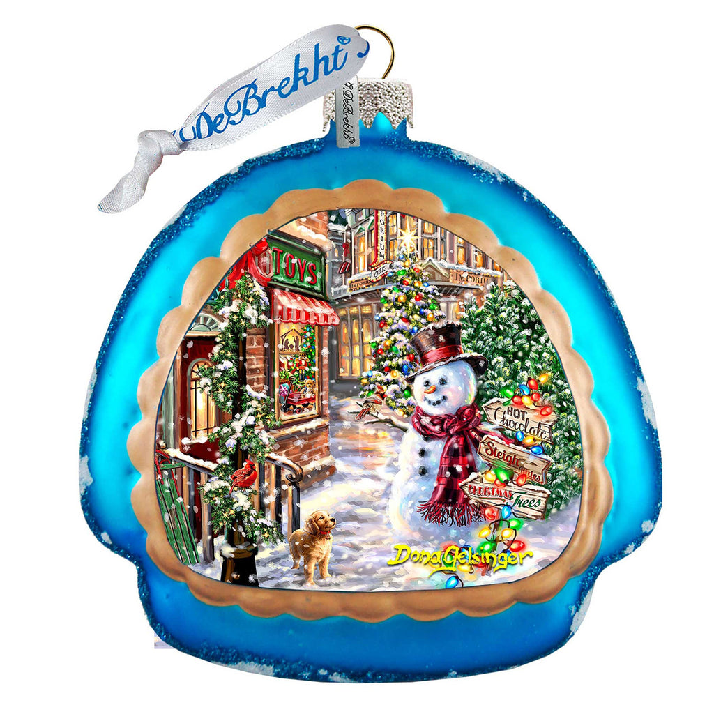Christmas Lane Snowflake Glass Ornament by D. Gelsinger - Christmas Decor - 756-101-DG