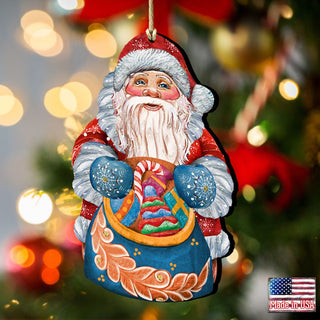 Birdie Santa Christmas Wooden Ornaments by G. DeBrekht - Christmas Santa Snowman Decor - 8117902