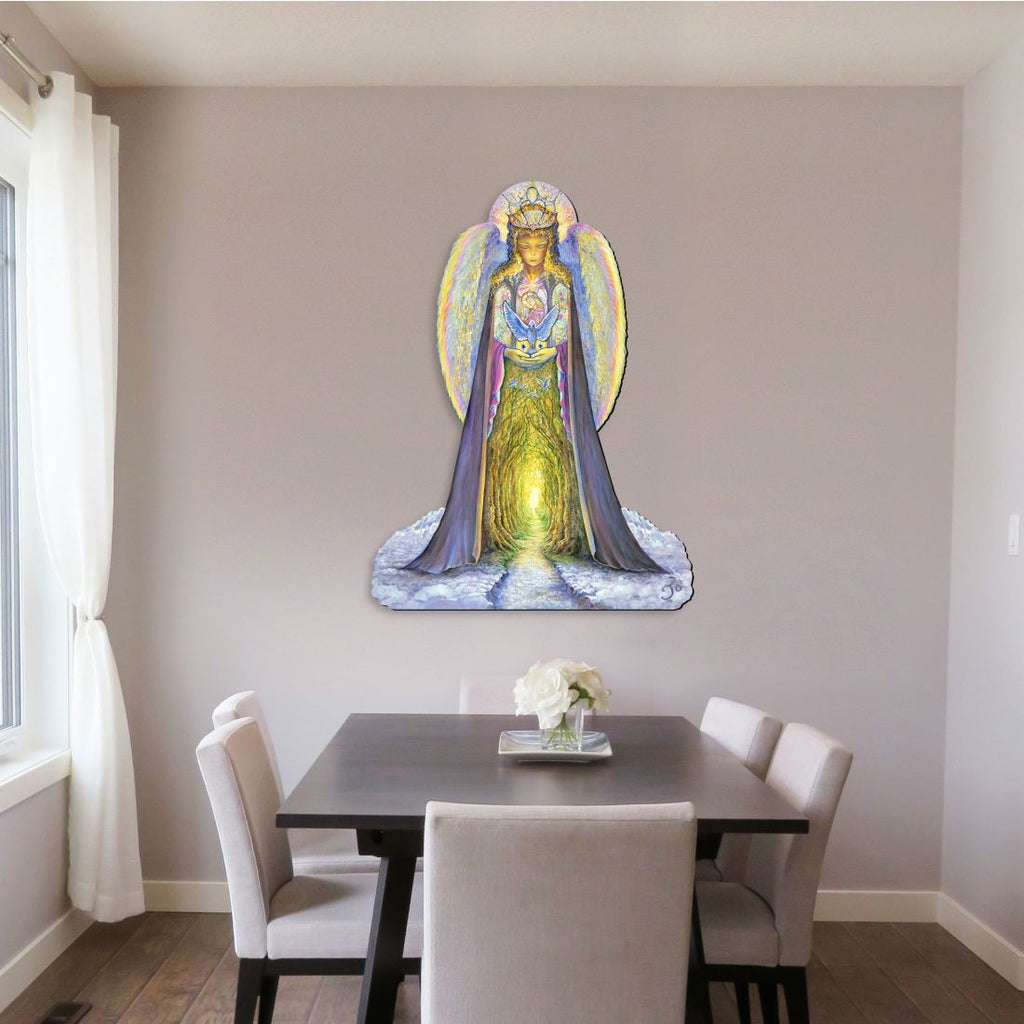 The Angel and the Bluebird Holiday Outdoor Yard Sign by Josephine Wall - Christmas Decor - 845623F-JW