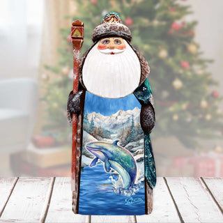 Whale's Melody Santa Hand-Painted WOODCARVED Masterpiece Figurine by G. DeBrekht - Christmas Decor - 8201019