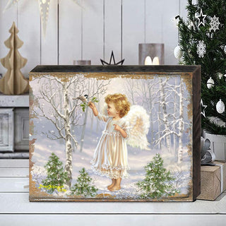 Little Winter Blessings Wooden Wall Art by D. Gelsinger - Nativity Holiday Decor - 95658B-1427