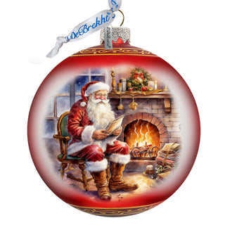St. Nicks Nook Lg Glass Ornament by G.Debrekht - Christmas Santa Snowman Decor - 73960