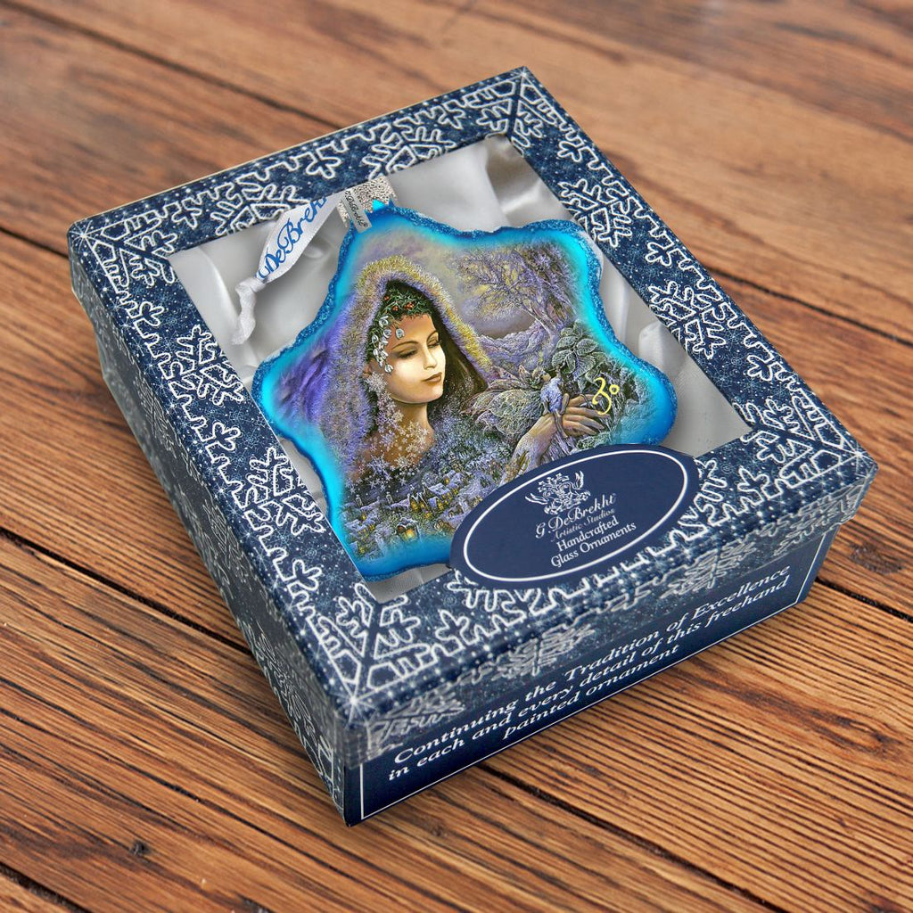 Winter Goddess Glass Ornament by Josephine Wall - Christmas Decor - 754-401-JW