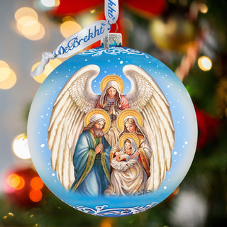 Angel's Divine Presence Nativity Lg Glass Ornament by G. Debrekht - Nativity Holiday Decor - 73934
