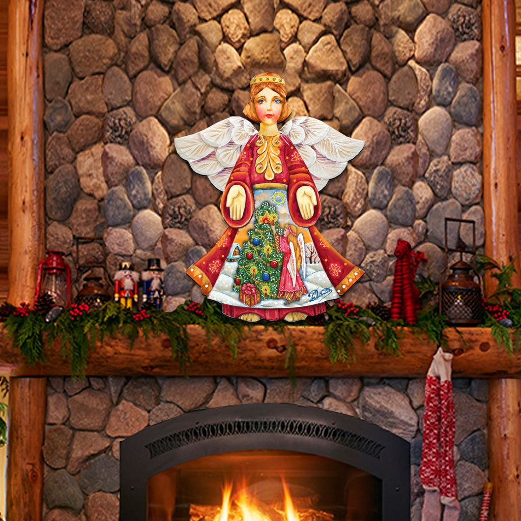 Christmas Tree Angel Nativity Door Decor by G. DeBrekht - Nativity Holiday Decor - 8154103H