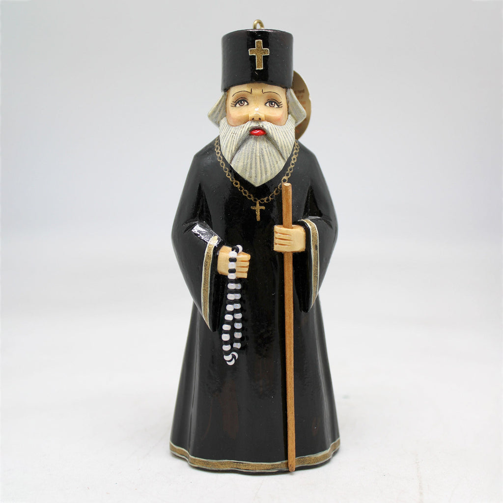 One-of-a-Kind Priest WOODCARVED Ornament 5.5x1.5x2