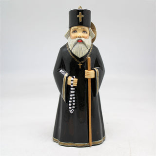 One-of-a-Kind Priest WOODCARVED Ornament 5.5x1.5x2
