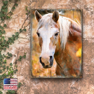 Horsehead Art Wooden Wall Art by Nature Wonders - Nature Wildlife Decor - 95374B