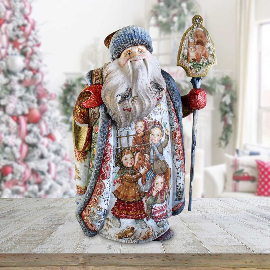 A Day to Remember Santa Hand-Painted WOODCARVED Masterpiece by G. Debrekht - Christmas Decor - L291351