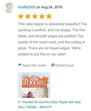 Wedding Cake Topper - Fall Wedding Cake Topper - 6