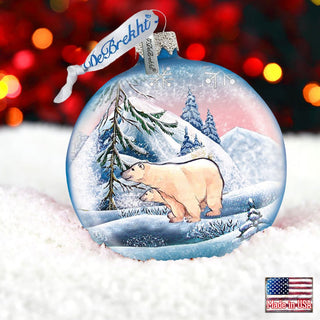 Polar Ice Ball Glass Ornament by G. DeBrekht - Wildlife Holiday Decor - 73411