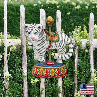Carousel Tiger Holiday Outdoor Decor Large Ornament by G. DeBrekht - Carousel Holiday Decor - 8114046M