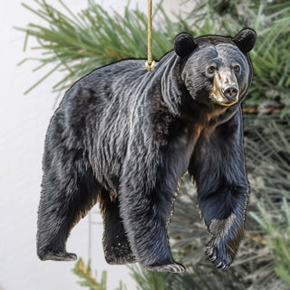 Alaskan Black Bear Wooden Ornaments by G.Debrekht - Wildlife Holiday Decor - 8710105-1