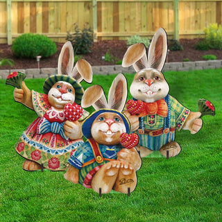 Easter Bunny Family Outdoor Decor by G. DeBrekht - Easter Spring Decor - 8154420F-S3
