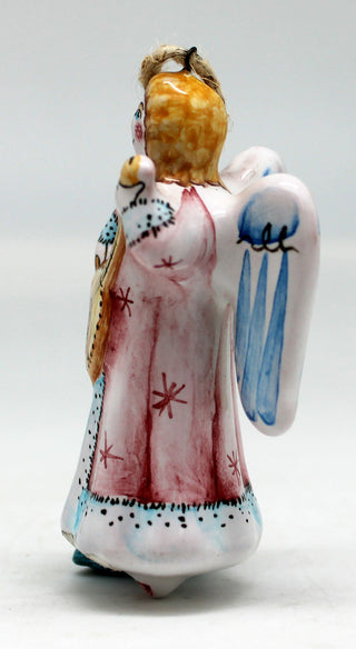 Music Angel Unique Hand Painted Porcelain Holiday Ornament 3