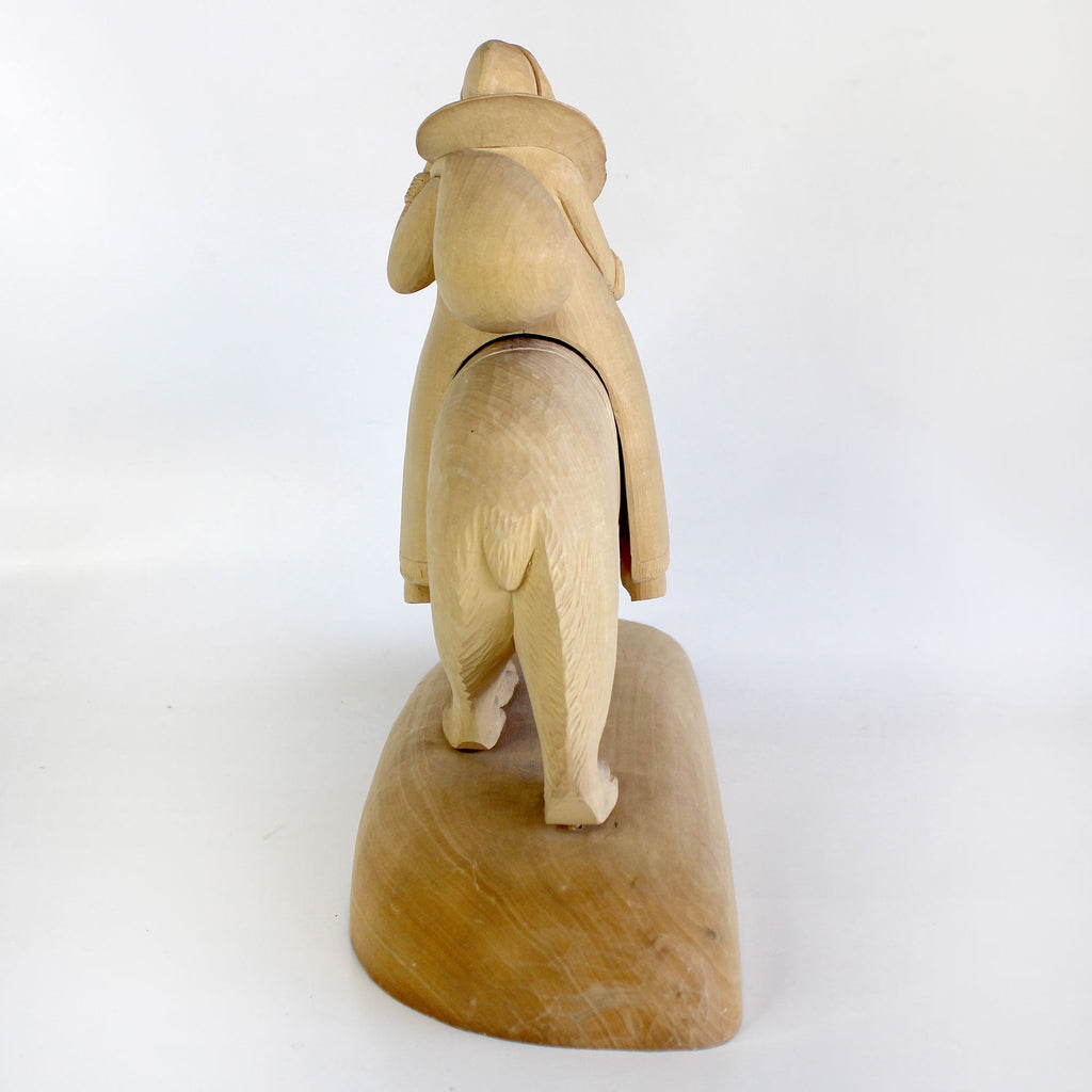 One-of-a-Kind Santa on Bear Wood Carved Figurine 11