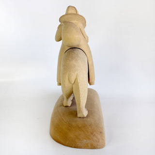 One-of-a-Kind Santa on Bear Wood Carved Figurine 11