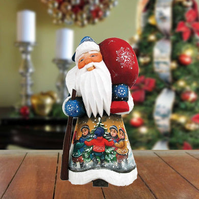 Winter Day Delight Santa Hand-Painted WOODCARVED Figurine by G. DeBrekht - Christmas Decor - 8215090 *** PRE-ORDER - Handmade Just for You! ***