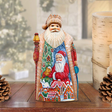 Gingerbread House Santa Hand-Painted WOODCARVED Masterpiece by G. DeBrekht - Christmas Decor - 210225SE