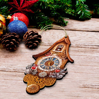 Miniature Clock Decorative Eco Wood Ornaments Set of 3 by G. Debrekht - Christmas Decor - 8091020-S3