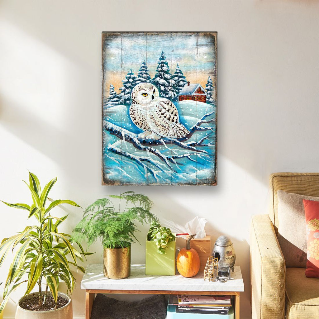 Lokki Owl Art Wooden Wall Art by Nature Wonders - Nature Wildlife Decor - 95213B