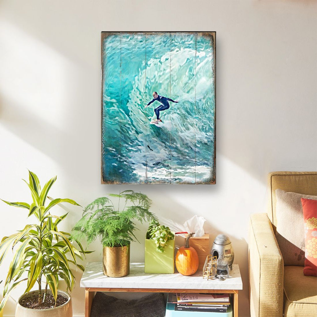 Sophronia Surfer Wooden Coastal Wall Art by Nature Wonders - Coastal Sea-Life Decor - 95227B