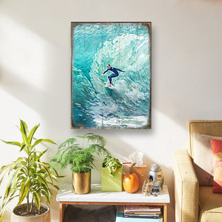 Sophronia Surfer Wooden Coastal Wall Art by Nature Wonders - Coastal Sea-Life Decor - 95227B