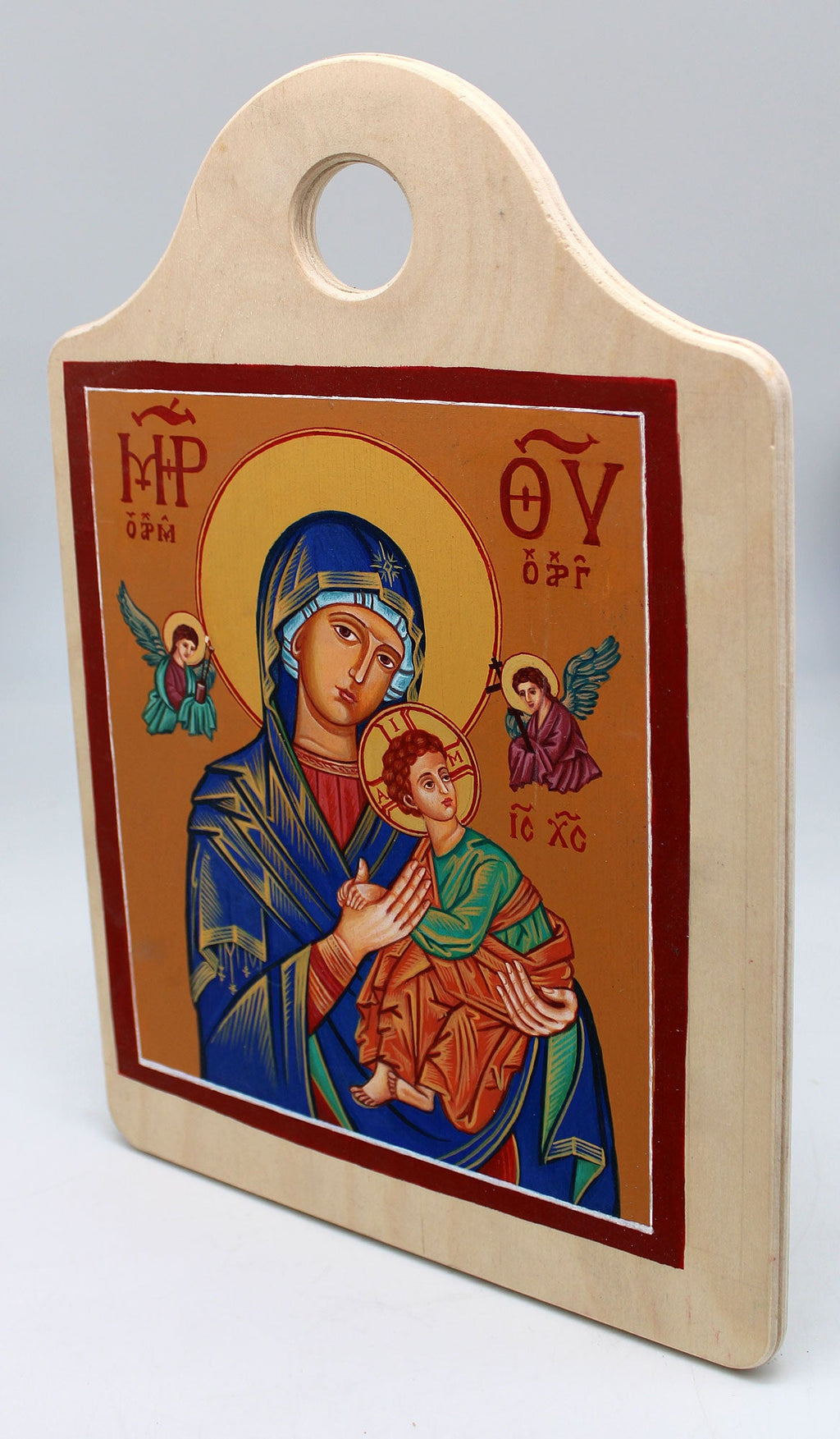 Virgin Mary Directress - Original One-of-a-Kind Orthodox Icon Handpainted on Wood 12 x 8