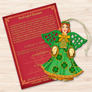 Irish Angel Wooden Ornaments by G. DeBrekht - Nativity Holiday Decor - 8199755