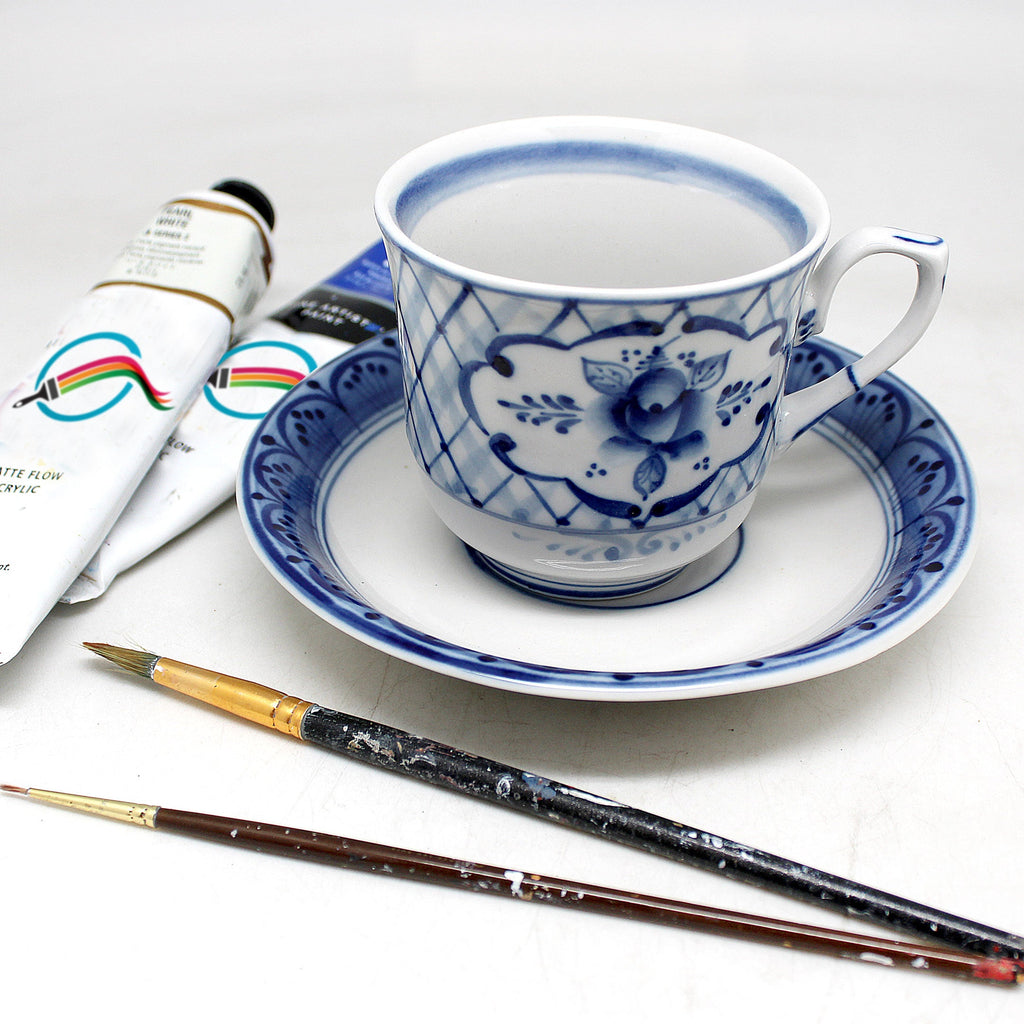 Morning Breeze Gzhel Hand-Painted Fine Porcelain Container Decanter by G DeBrekht