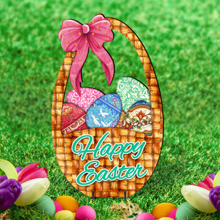 Easter Basket Outdoor Scene by G. DeBrekht - Easter Spring Decor - 8185309F