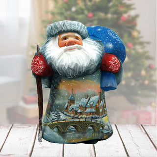 Frosted Village Santa Hand-Painted WOODCARVED Masterpiece by G. DeBrekht - Christmas Decor - 2821706