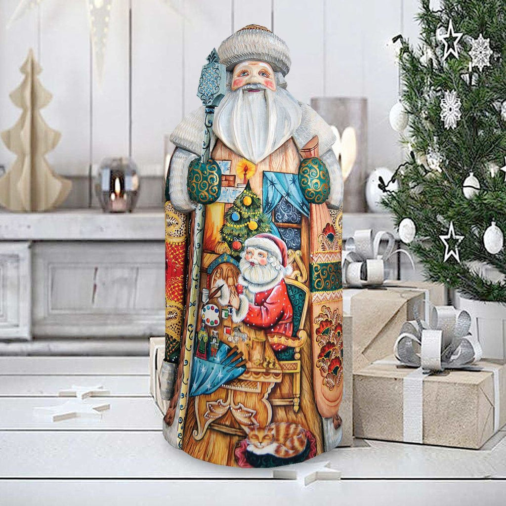 Nativity Workshop Santa Hand-Painted WOODCARVED Masterpiece by G. DeBrekht - Christmas Decor - 215625