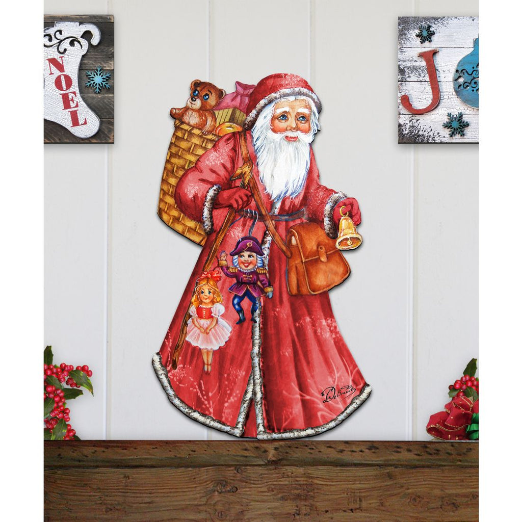 Saint Nick Christmas Door Decor by G. DeBrekht - Christmas Santa Snowman Decor - 8124120H