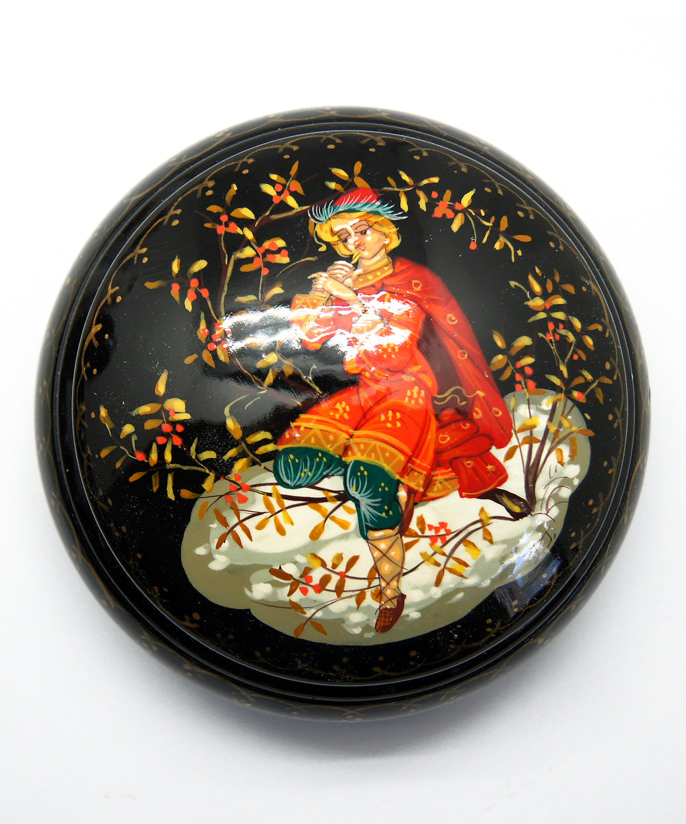 One-of-a-Kind Fairy Tale Handcarved and Hand painted Lacquered Miniature Box 4