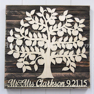 Wedding Guest Book Alternative Wood For up to 200 guest - Bridal Shower Gift, Wedding Guest Book Alternative , Custom Family Tree,